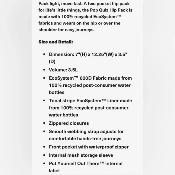 NWT! HERSCHEL CROSSBODY/HIP BAG! MOST POPULAR HERSHEL BAG! 5 ⭐️’S ON ALL SITES! - Picture 8 of 9